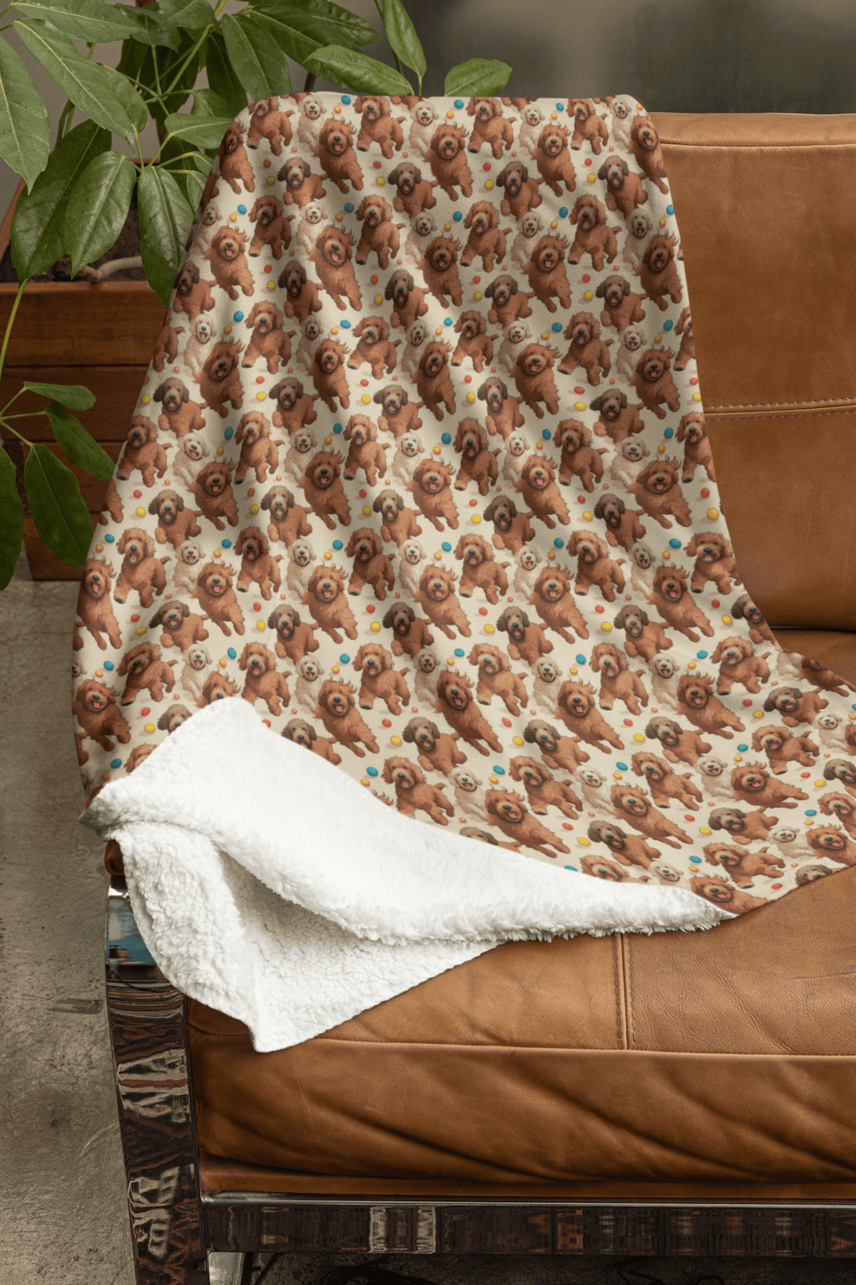 Doodle Frolics Sherpa Blanket