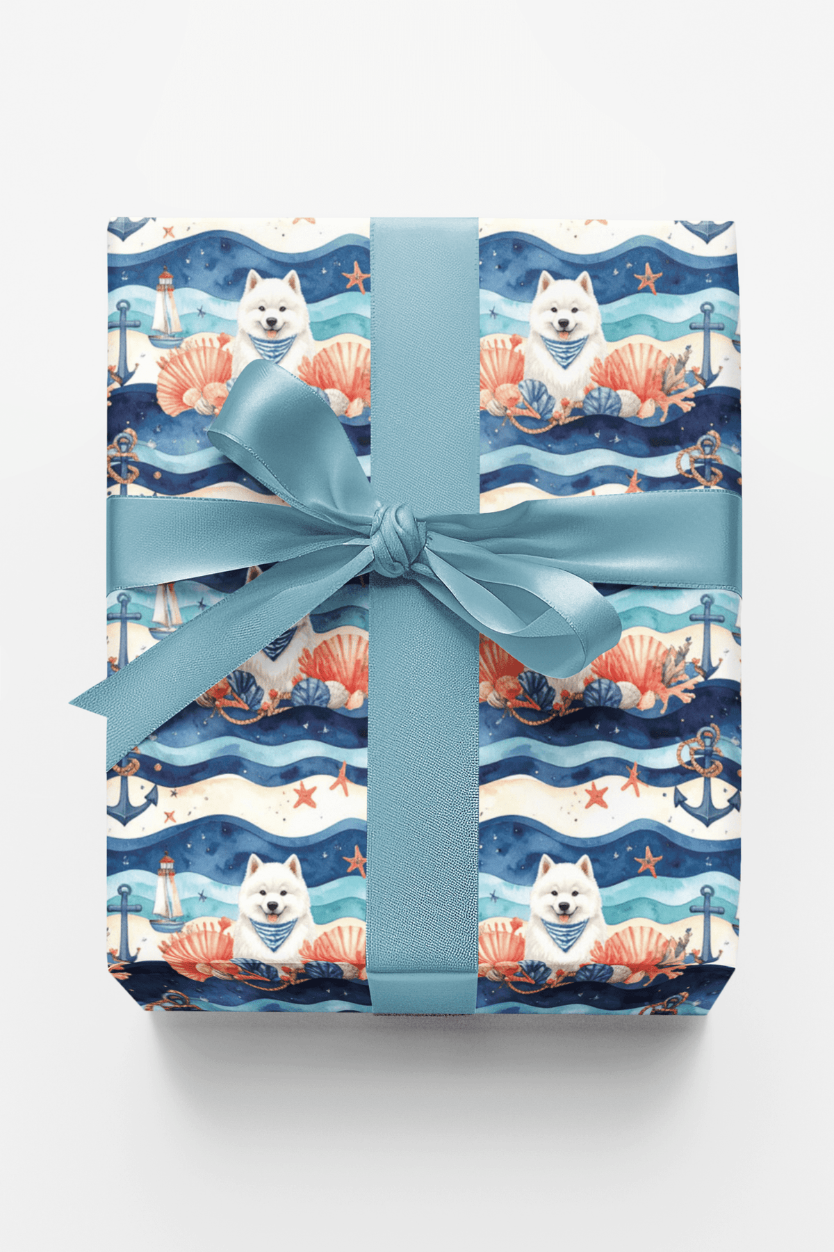 Nautical Samoyeds Wrapping Paper
