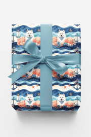 Nautical Samoyeds Wrapping Paper