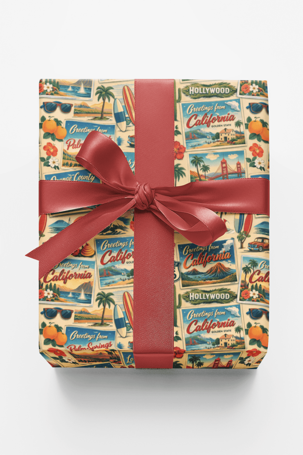 California Postcard Memories Wrapping Paper