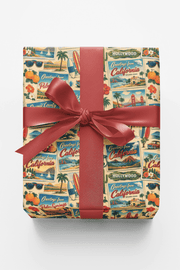California Postcard Memories Wrapping Paper