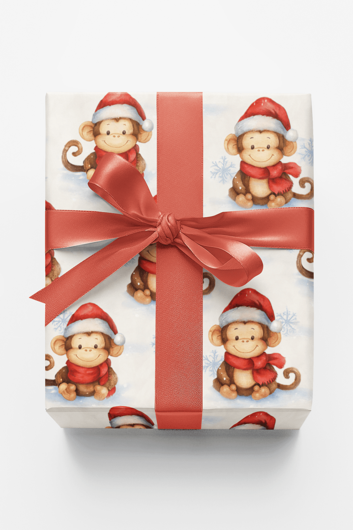 Festive Snowy Monkey Wrapping Paper