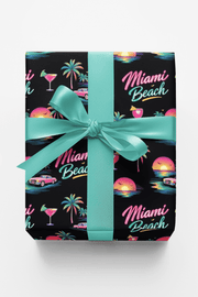 Miami Beach Retro Waves Wrapping Paper
