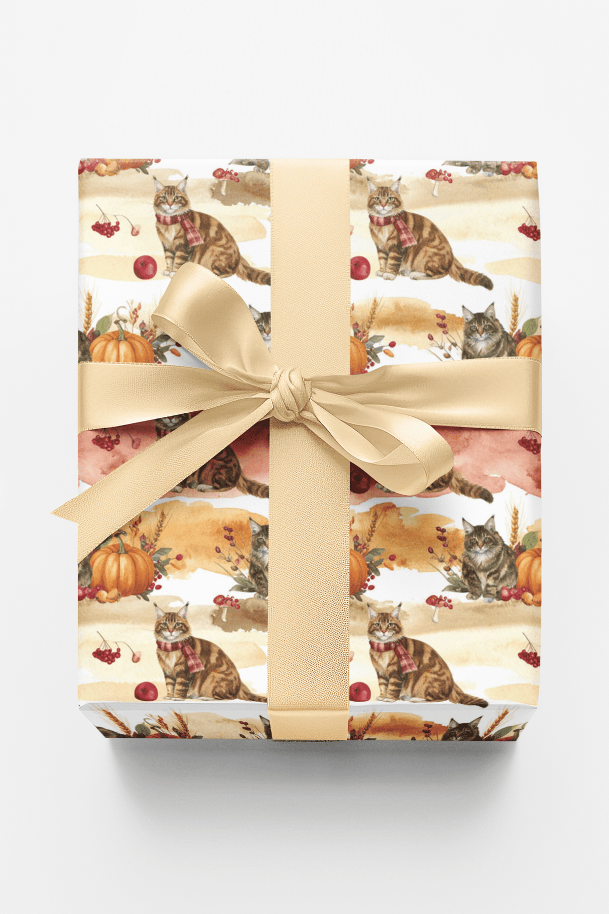 Autumn Harvest Cats (maine Coon) Wrapping Paper