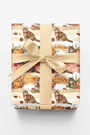 Autumn Harvest Cats (maine Coon) Wrapping Paper