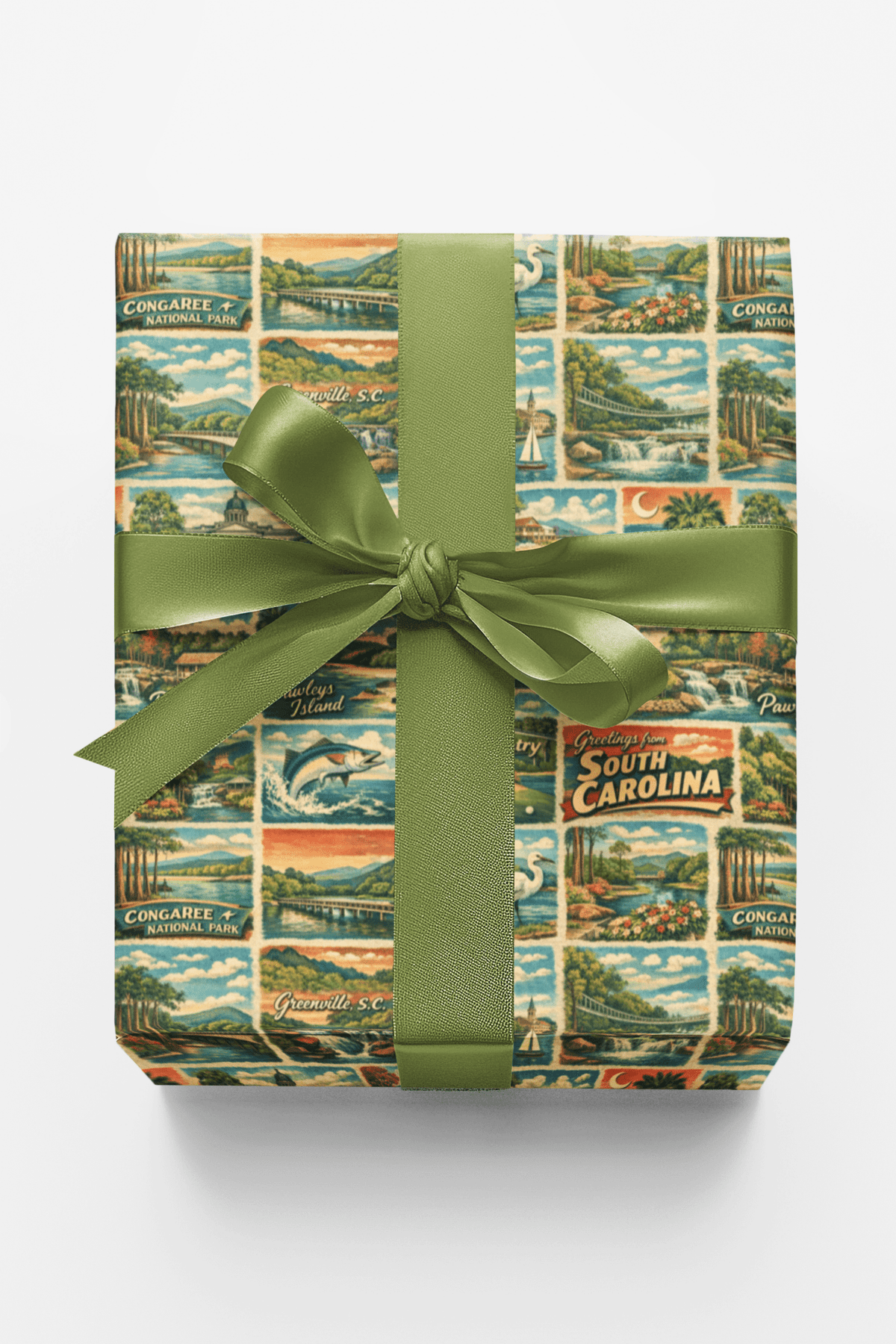 South Carolina Postcard Memories Wrapping Paper