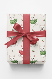 White Westie Holiday Sweaters Wrapping Paper