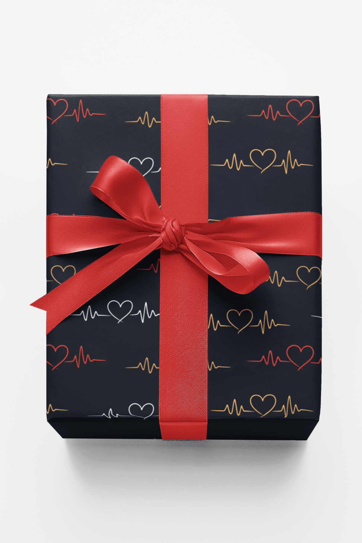 Heartbeat Line Art Wrapping Paper