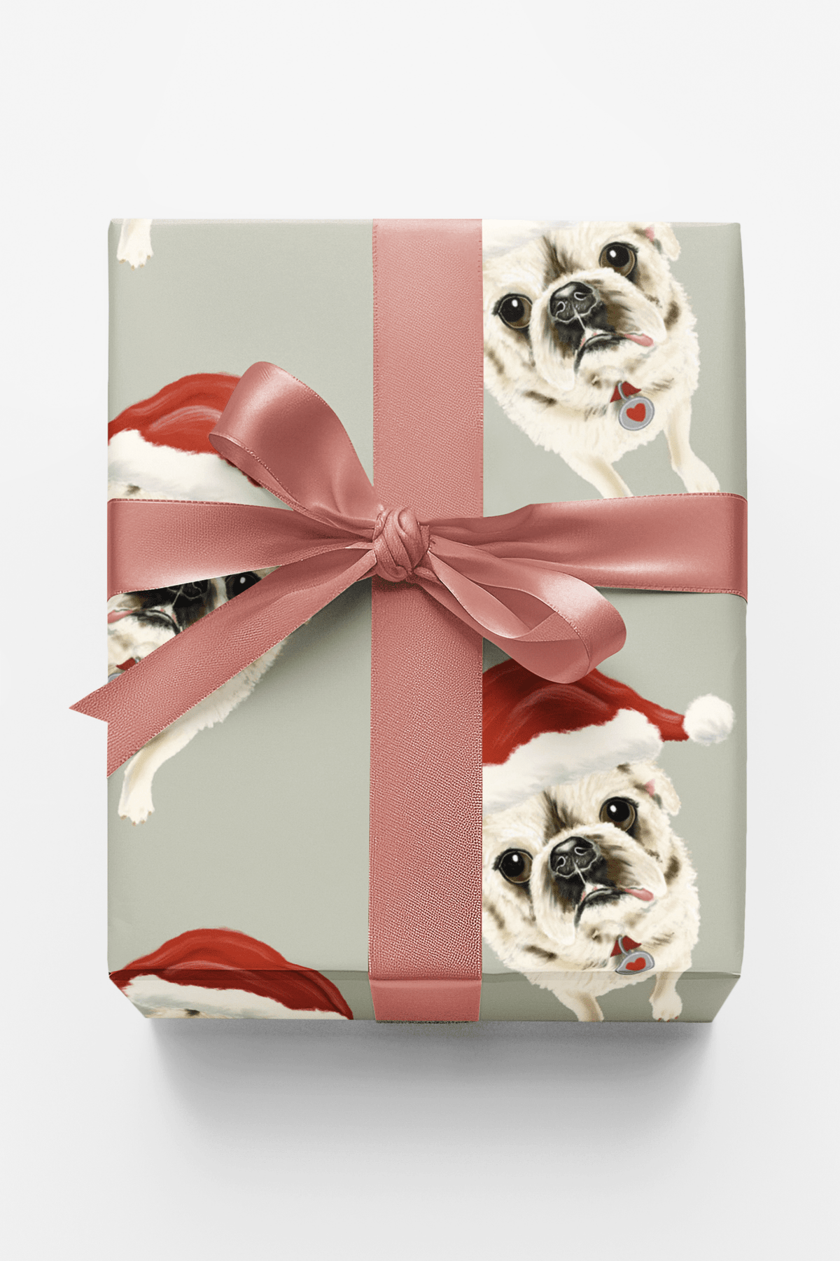 Santa Pug Wrapping Paper | Michelle Gilsey | Artist Corner