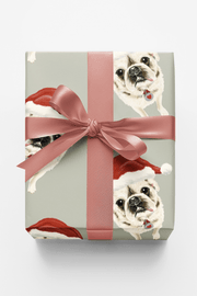 Santa Pug Wrapping Paper | Michelle Gilsey | Artist Corner