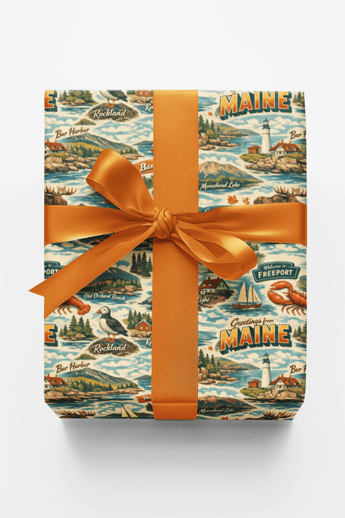 Maine Postcard Memories Wrapping Paper