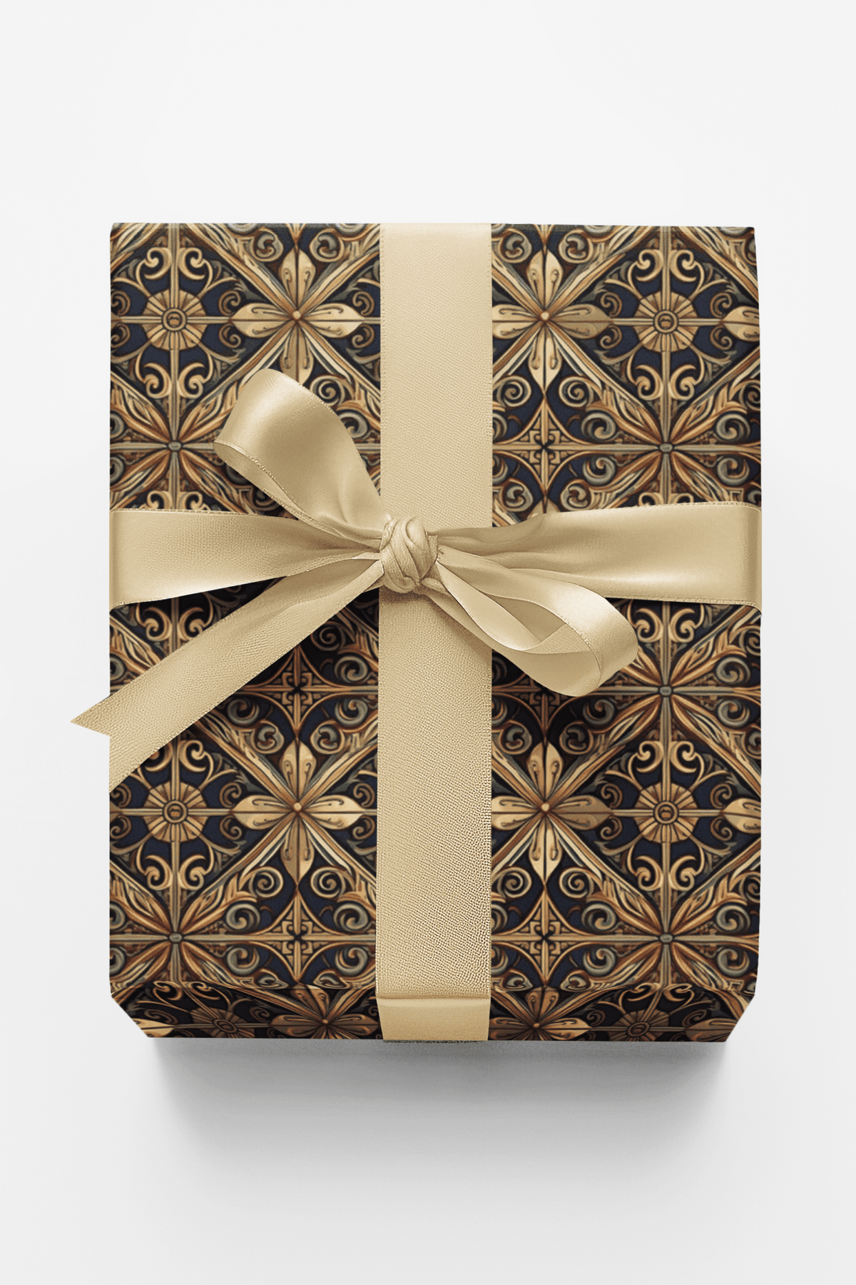 Baroque Scroll Tile Wrapping Paper