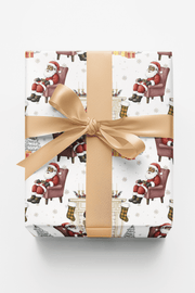 Fireside Santa Wrapping Paper