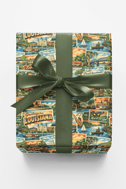 Louisiana Postcard Memories Wrapping Paper
