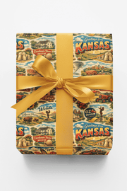 Kansas Postcard Memories Wrapping Paper