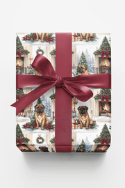 English Mastiff Christmas Manor Wrapping Paper