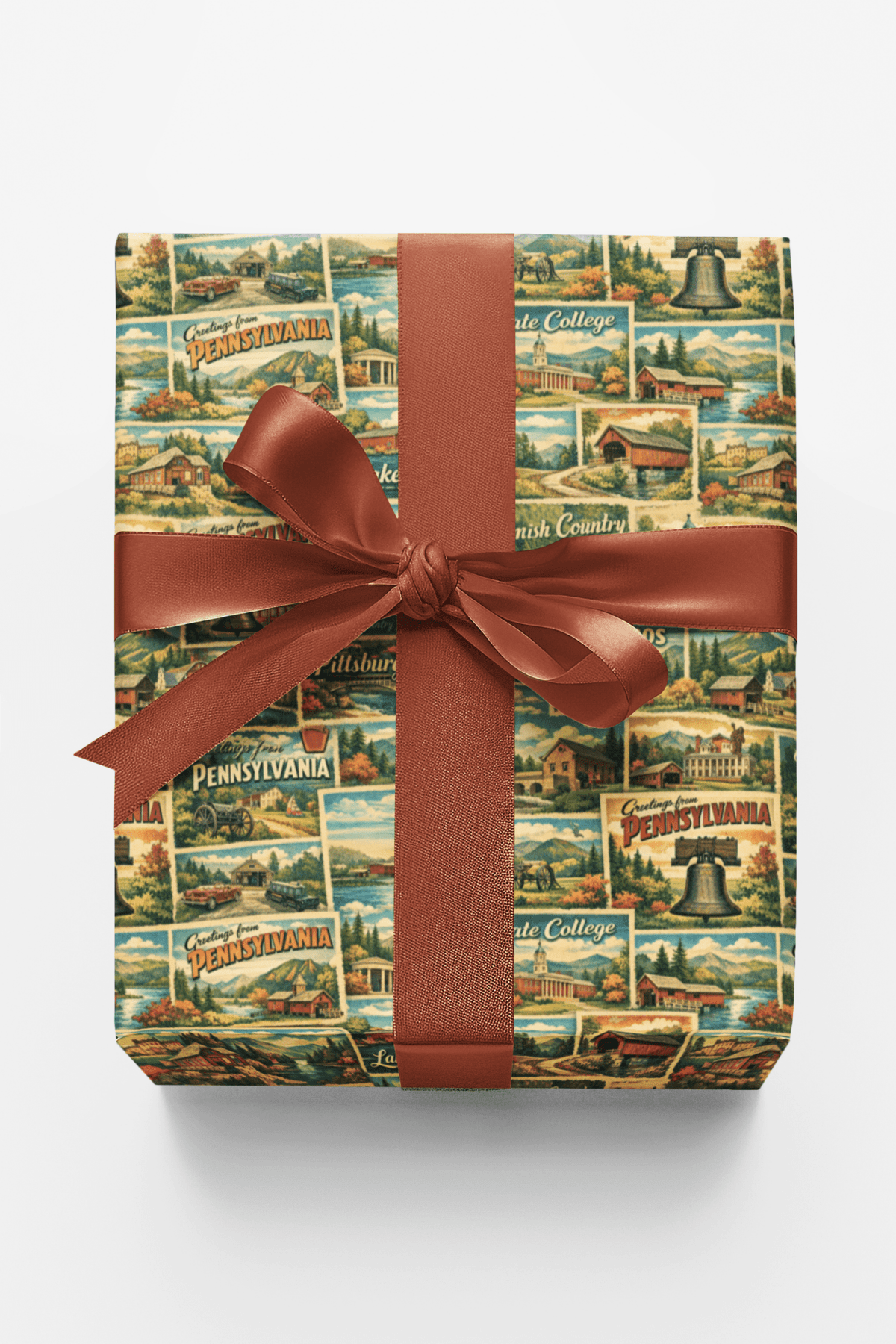 Pennsylvania Postcard Memories Wrapping Paper