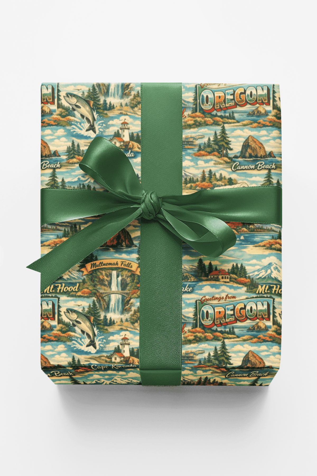 Oregon Postcard Memories Wrapping Paper