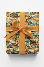 Nebraska Postcard Memories Wrapping Paper