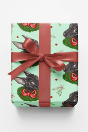Chocolate Chihuahua Wreath Wrapping Paper | Michelle Gilsey | Artist Corner