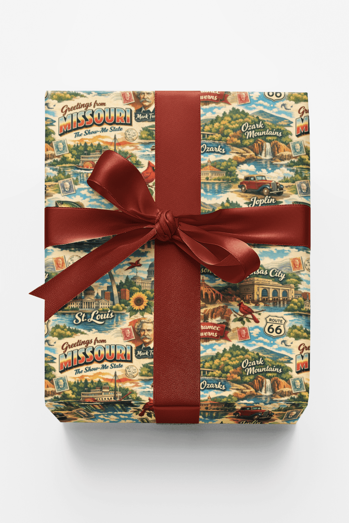 Missouri Postcard Memories Wrapping Paper