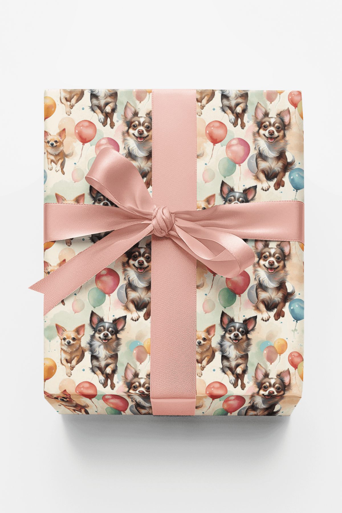 Chihuahua Birthday Balloons Wrapping Paper