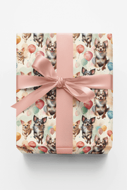 Chihuahua Birthday Balloons Wrapping Paper