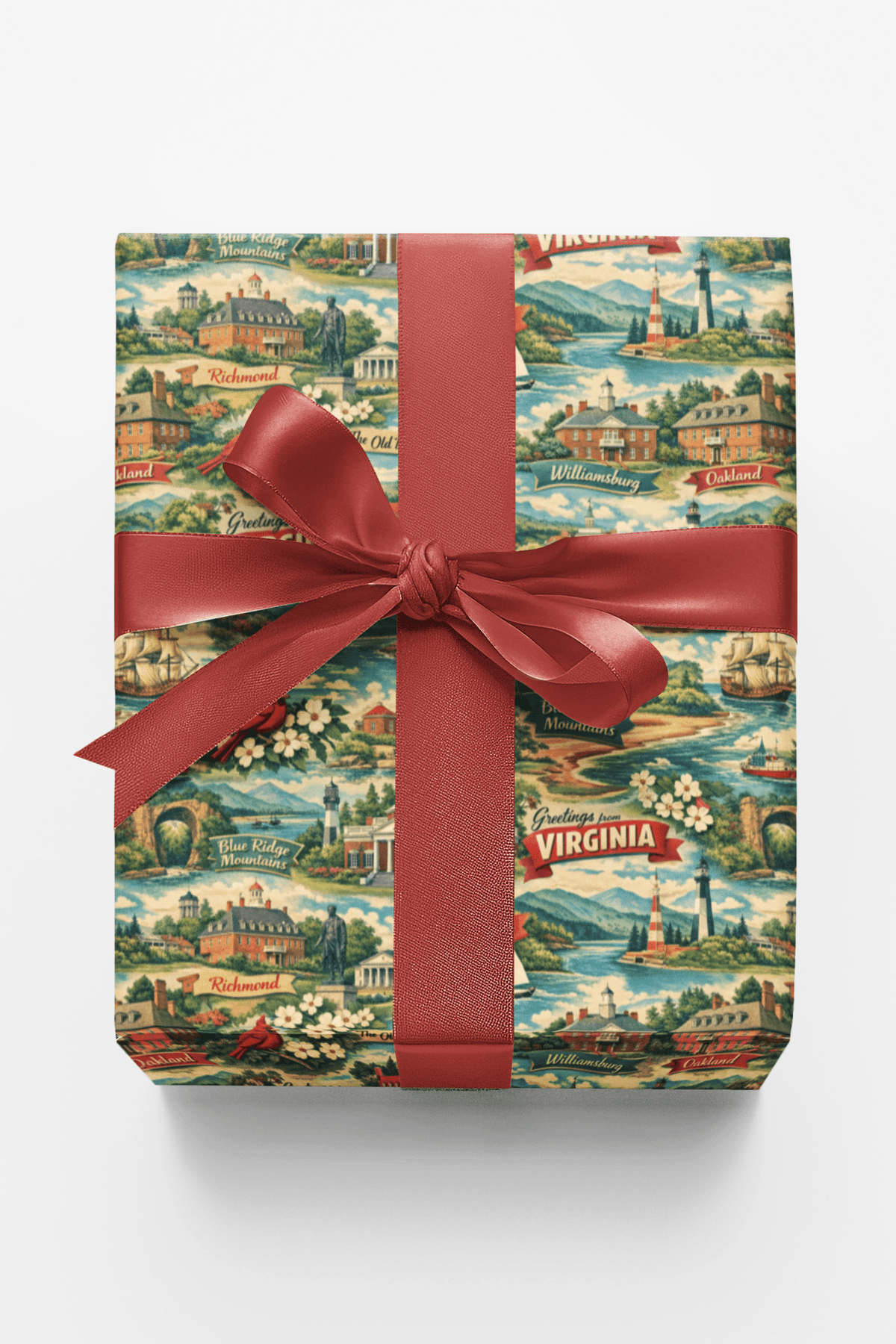 Virginia Postcard Memories Wrapping Paper