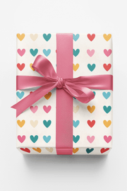 Minimal Heart Grid Wrapping Paper