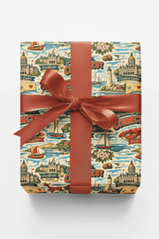 Connecticut Postcard Memories Wrapping Paper