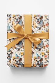 English Bulldog Garden Party Wrapping Paper