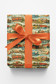 Iowa Postcard Memories Wrapping Paper