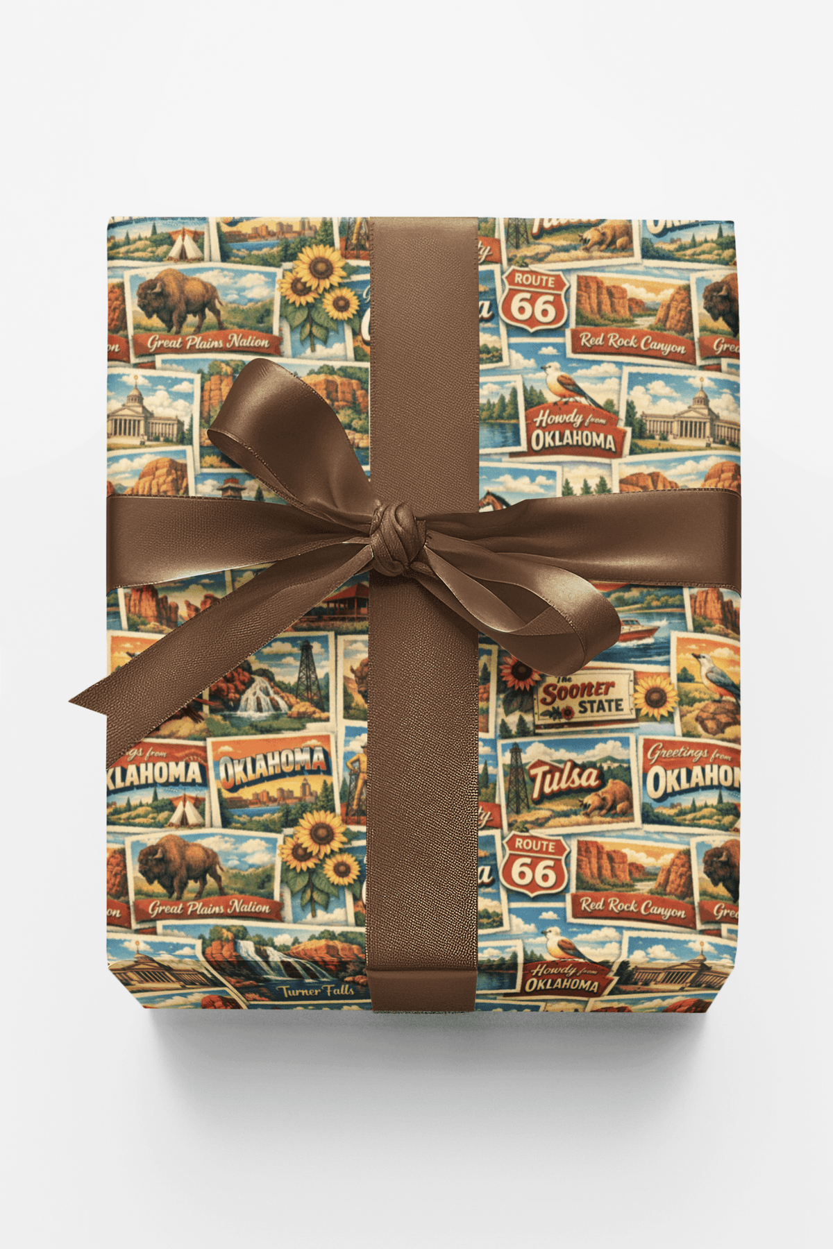 Oklahoma Postcard Memories Wrapping Paper
