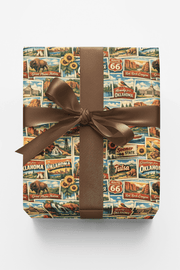 Oklahoma Postcard Memories Wrapping Paper