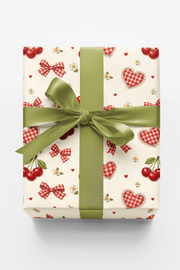 Cherry Heart Picnic Wrapping Paper