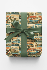 North Carolina Postcard Memories Wrapping Paper