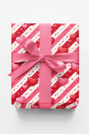 Candy Stripe Amour Wrapping Paper