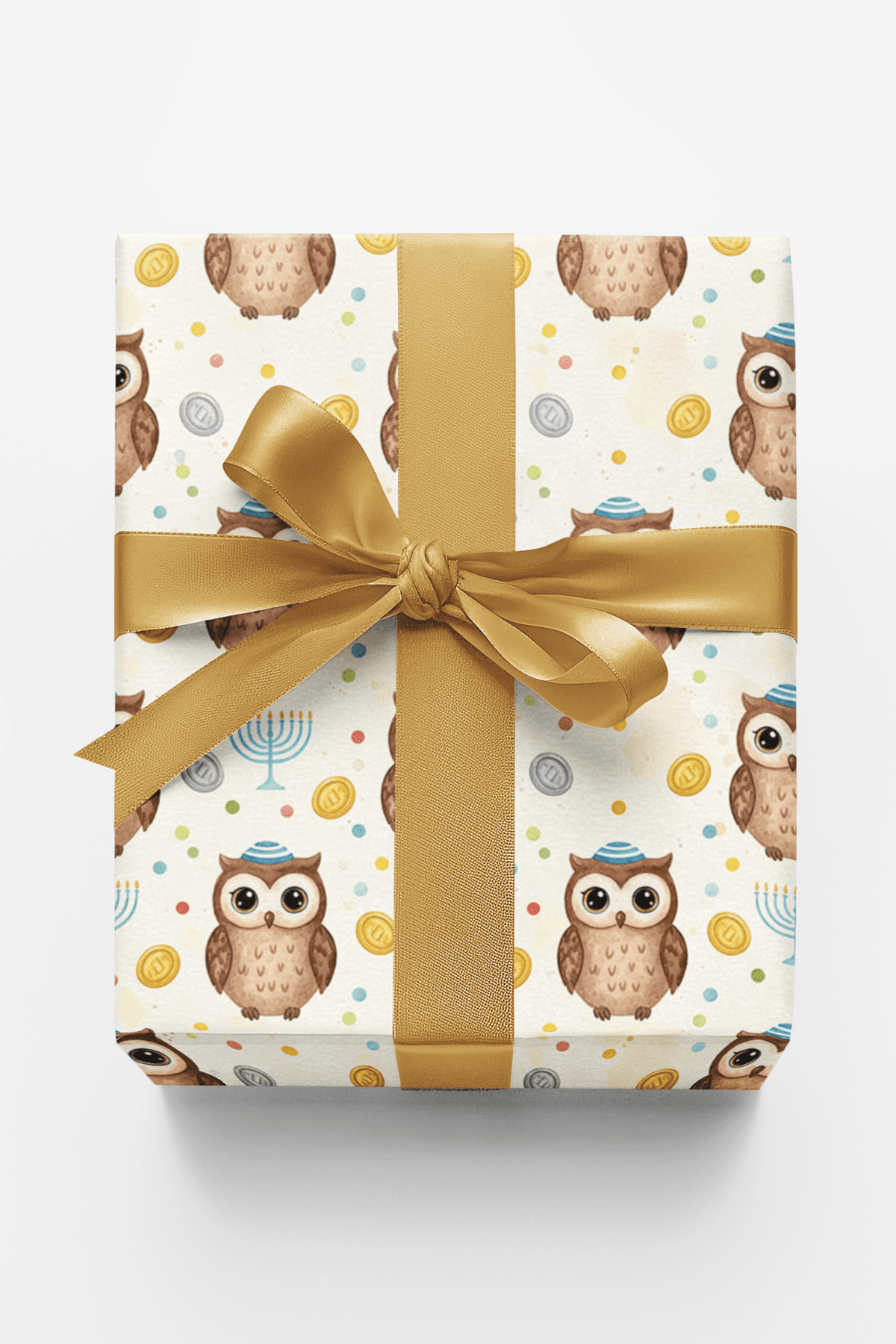 Owls Celebrate Hanukkah Wrapping Paper