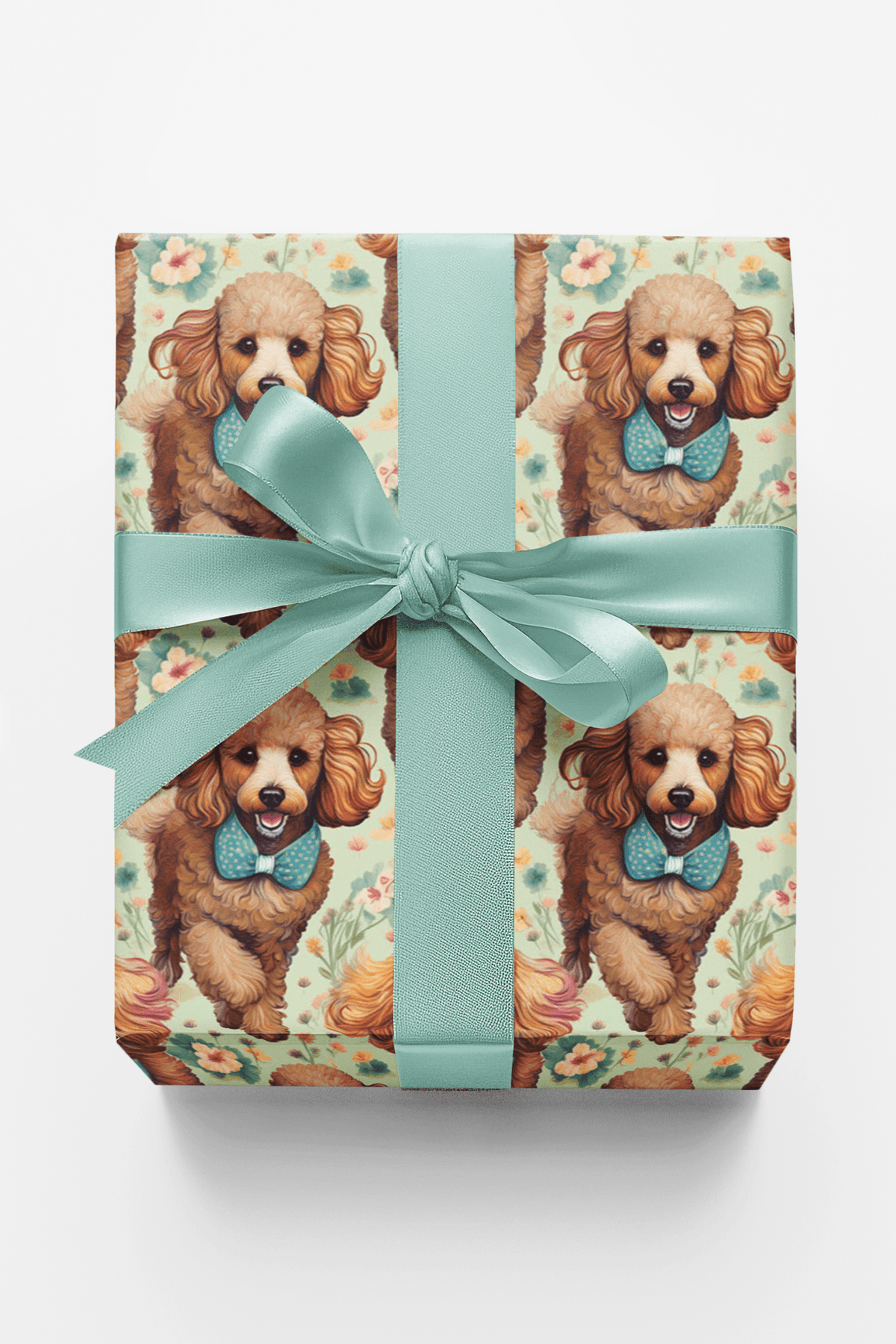 Posh Poodle Blooms Wrapping Paper