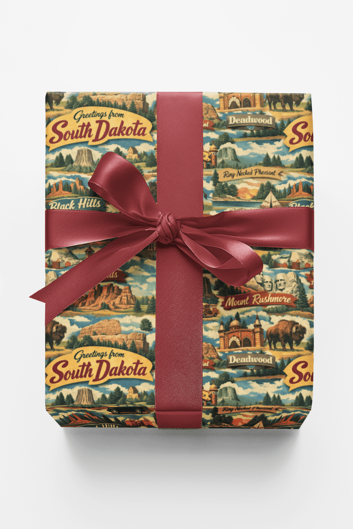 South Dakota Postcard Memories Wrapping Paper
