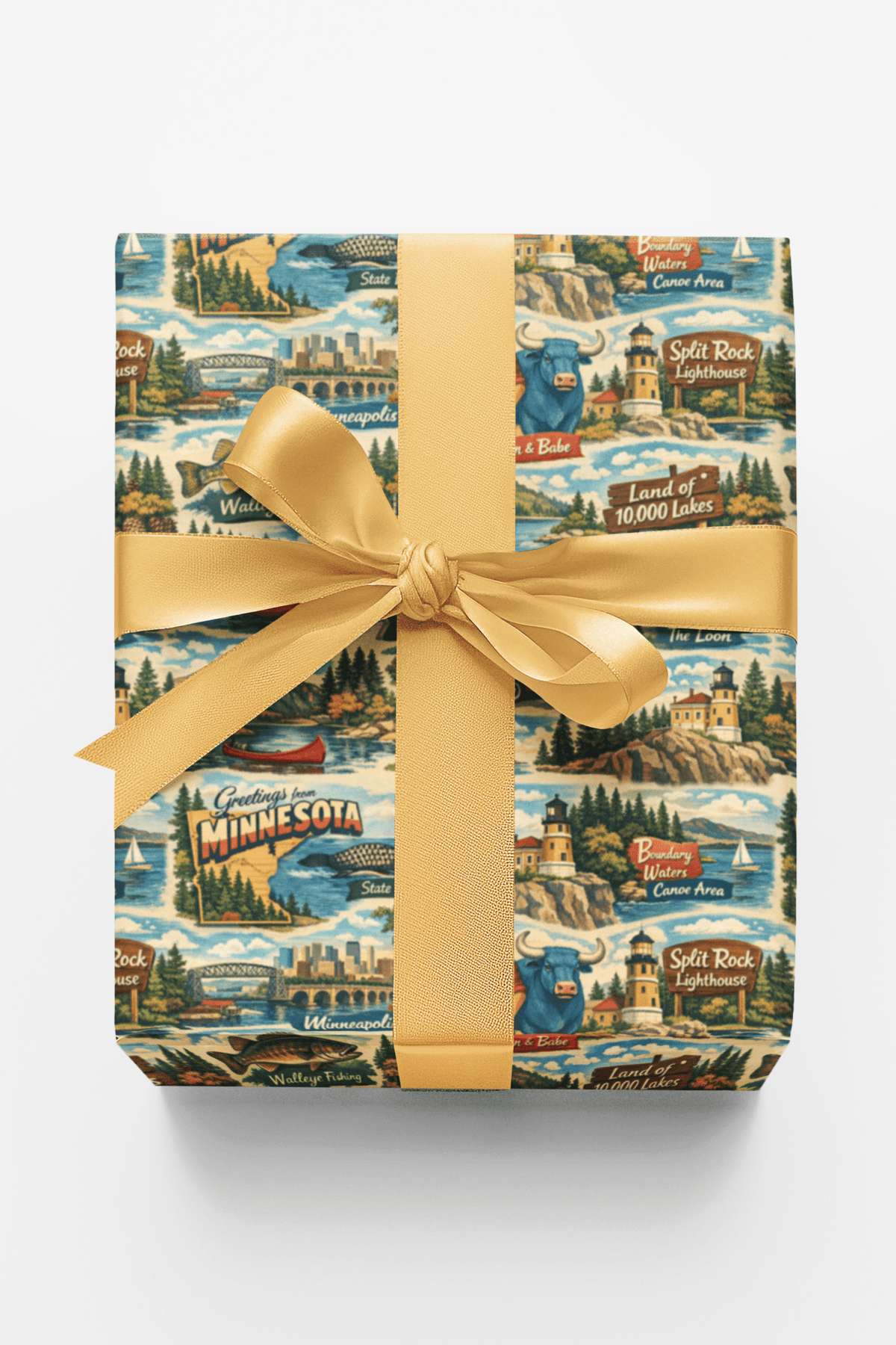 Minnesota Postcard Memories Wrapping Paper
