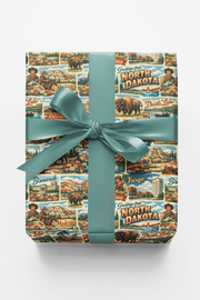 North Dakota Postcard Memories Wrapping Paper