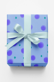 Periwinkle Polka Dots Wrapping Paper | Michelle Gilsey | Artist Corner