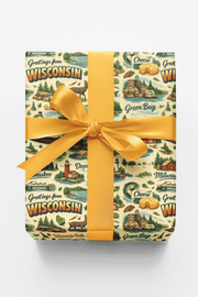 Wisconsin Postcard Memories Wrapping Paper