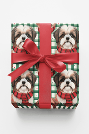Shih Tzu Plaid Parade Wrapping Paper