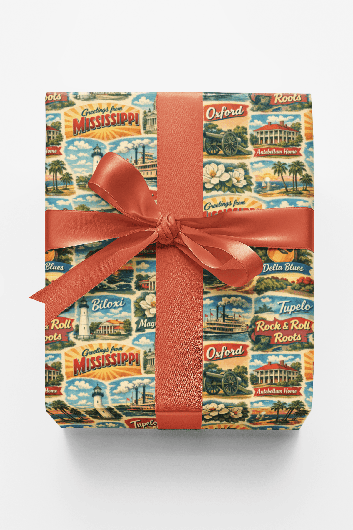 Mississippi Postcard Memories Wrapping Paper
