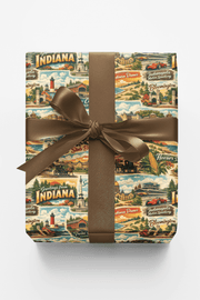 Indiana Postcard Memories Wrapping Paper