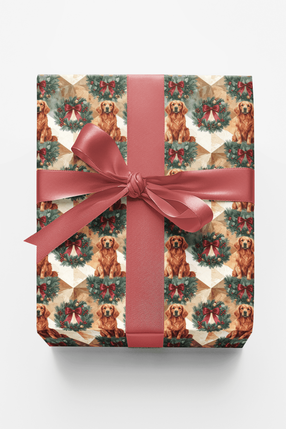Victorian Christmas Golden Retrievers Wrapping Paper