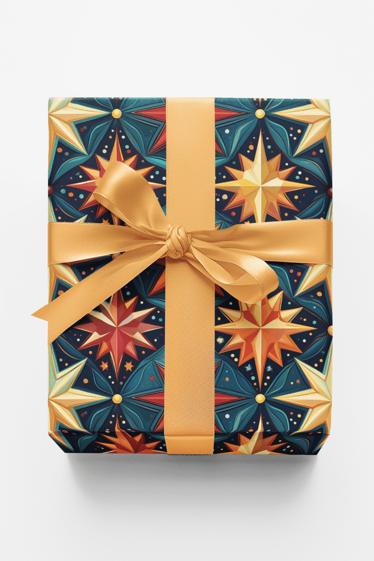 Midnight Gold Starburst Wrapping Paper