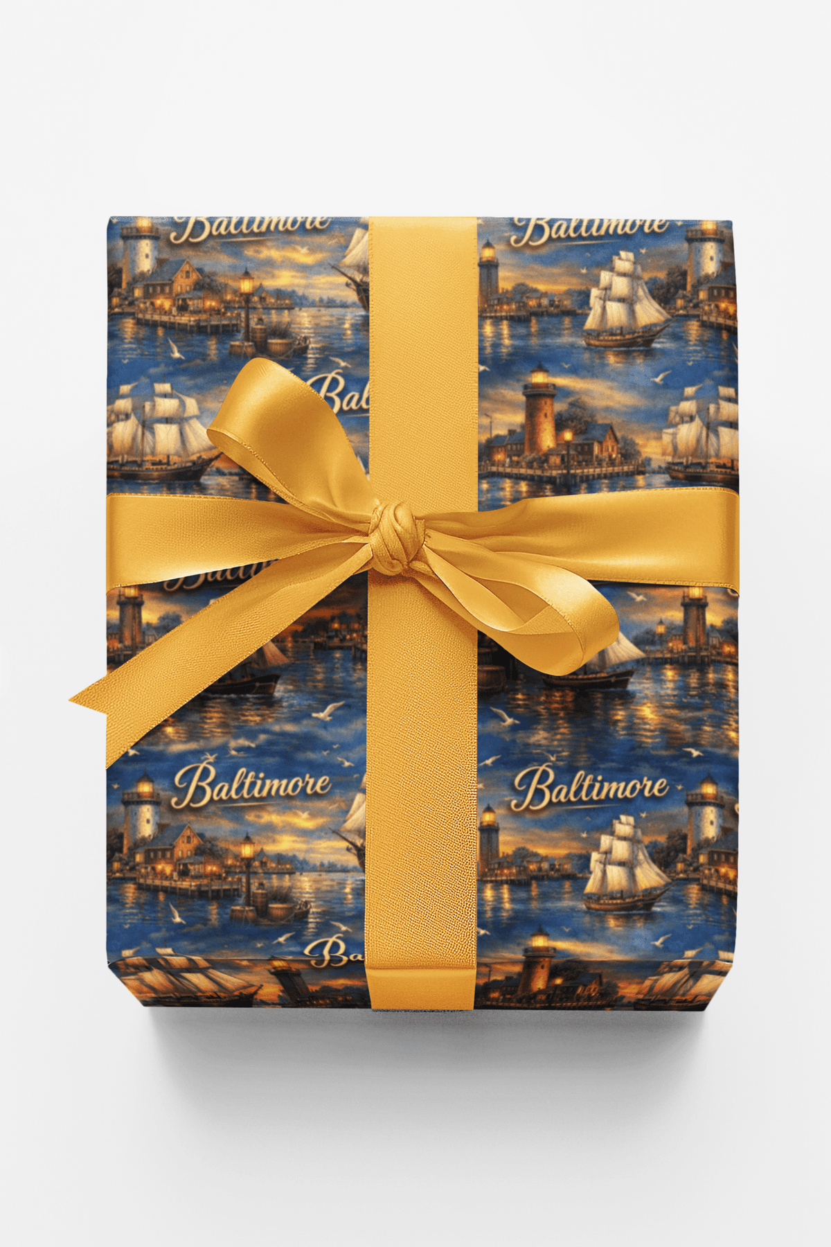 Baltimore Inner Harbor Echoes Wrapping Paper